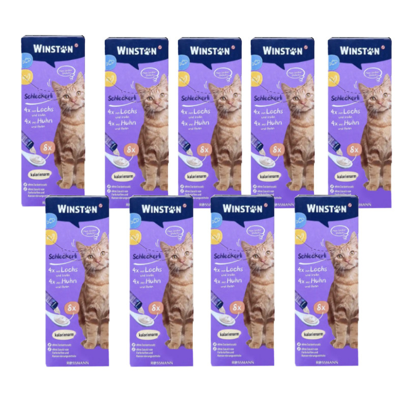 بستنی گربه وینستون مدل Chicken & salmon Pack با طعم مرغ و سالمون کارتن 9 بسته ای