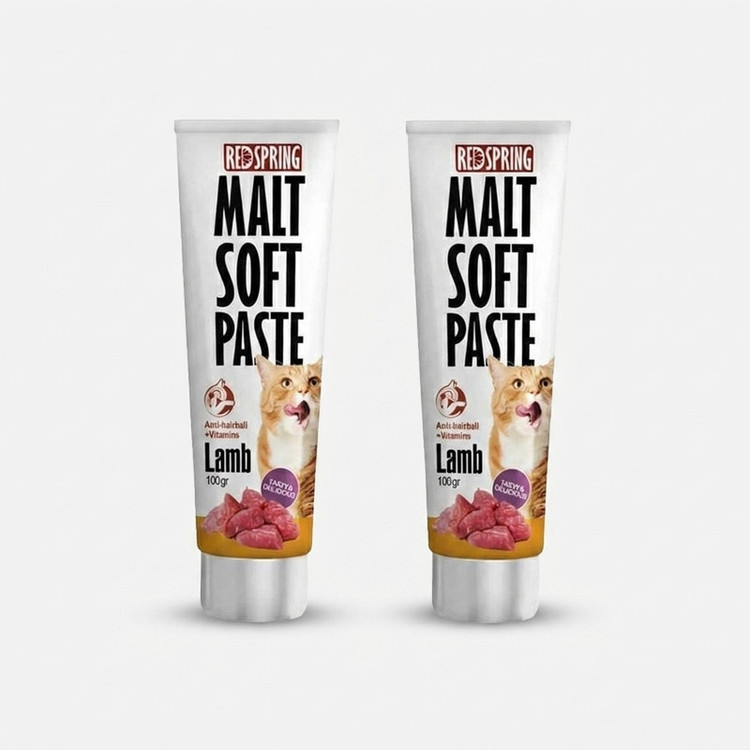 خمیر مالت گربه رداسپرینگ مدل Malt Soft Paste Lamb با طعم گوشت بره بسته 2 عددی