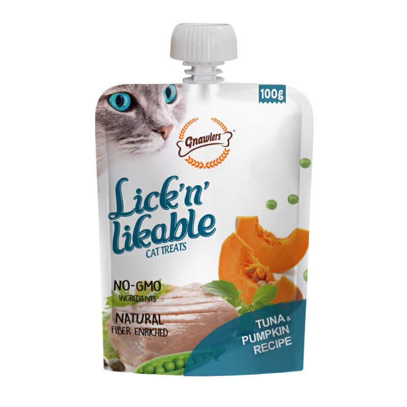 پودینگ گربه بالغ گناولرز مدل Lickable Treat طعم ماهی تن و کدو وزن 100 گرم