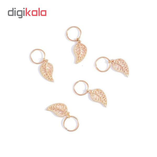 حلقه تزیینی مو طرح برگ کد SL 01 بسته 5 عددی
