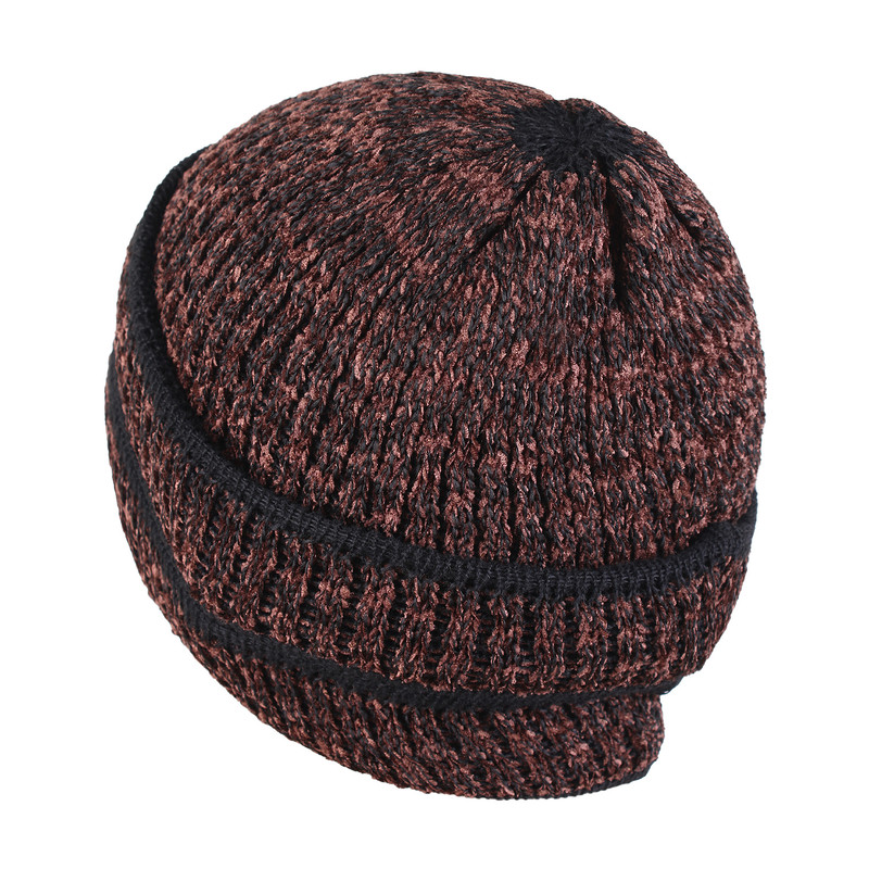 کلاه بافتنی مدل مخمل مغزی دار لبه برگرد