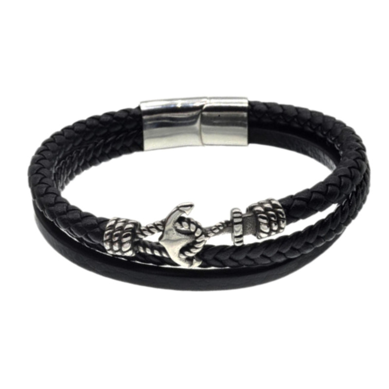دستبند مردانه مدل چرم طبیعی کد 0033