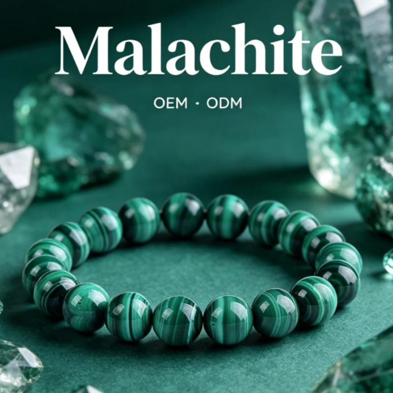 دستبند سنگی مدل مالاکیت سنگ معدنی کد 4543
