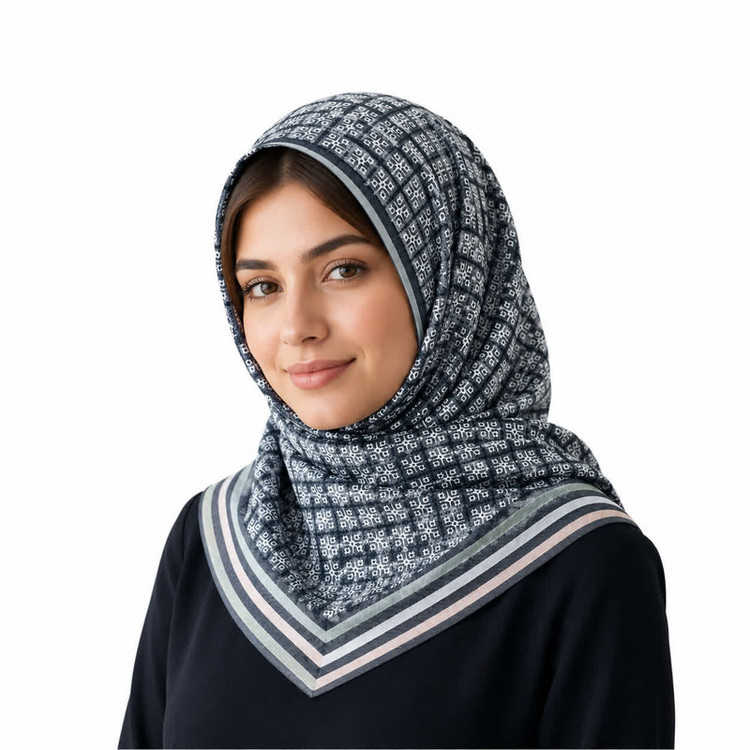 مینی اسکارف نخ زنانه مدل E200 با طول و عرض 84*84 سانتی متر