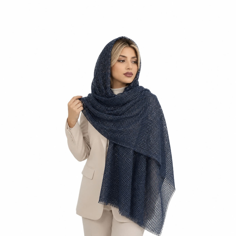 شال نخی زنانه مدل حصیری ریشه دار شاین E900