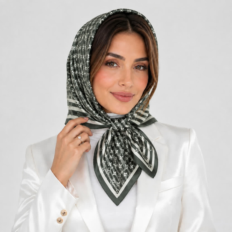مینی اسکارف نخ زنانه مدل E007 با طول و عرض 81*84 سانتیمتر