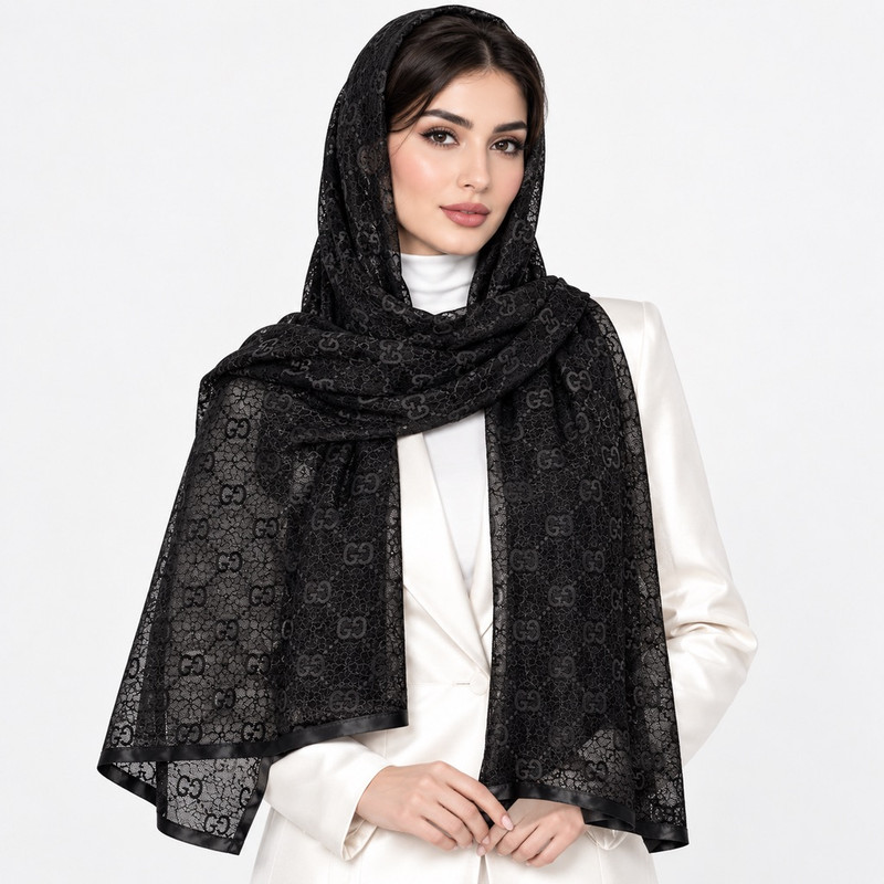 شال تور زنانه مدل دورگان E20 با طول و عرض 70*200 سانتیمتر