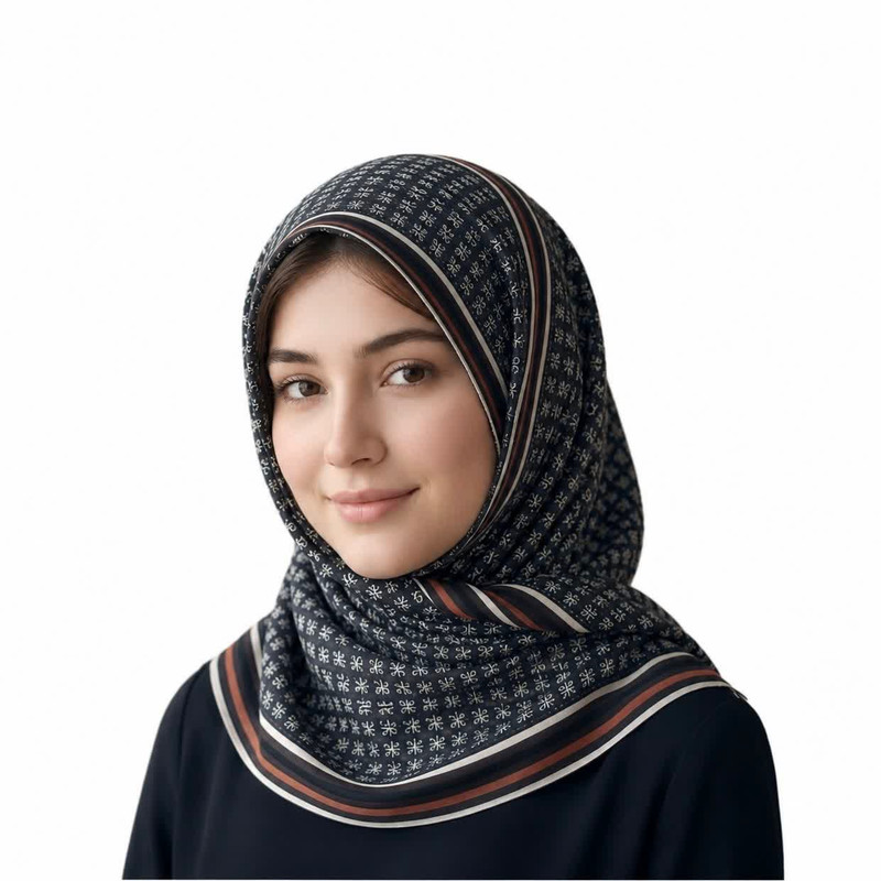 مینی اسکارف نخ زنانه مدل E201 با طول و عرض 83 * 83 سانتیمتر