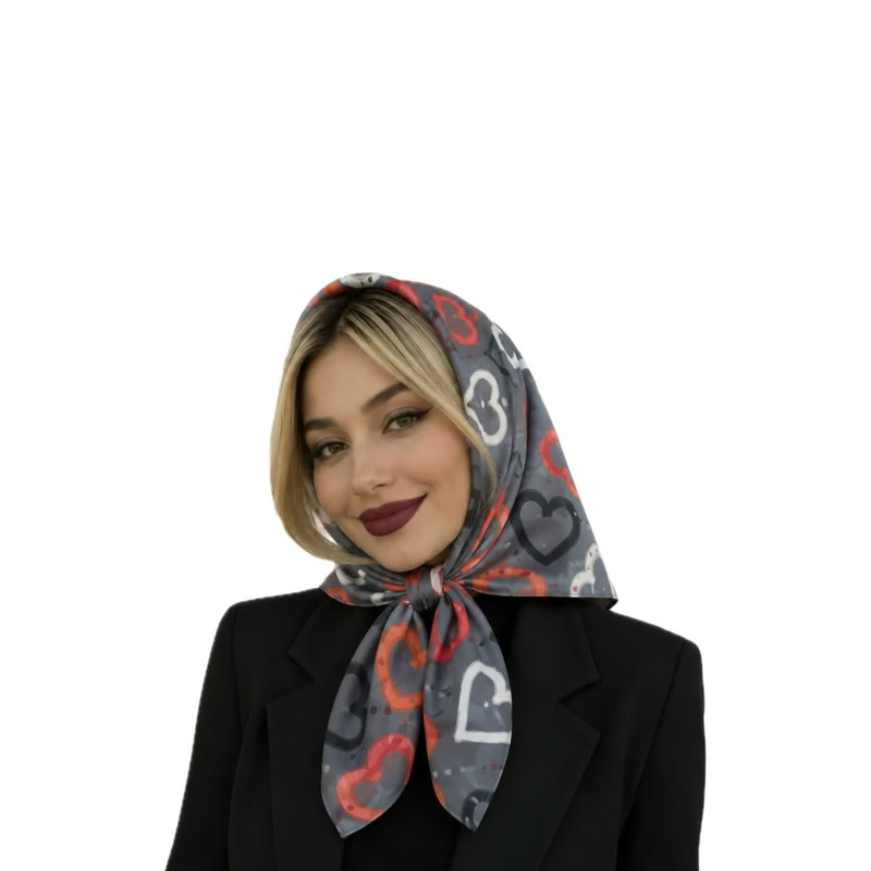 مینی اسکارف زنانه نخی طرح قلبی مدل G9