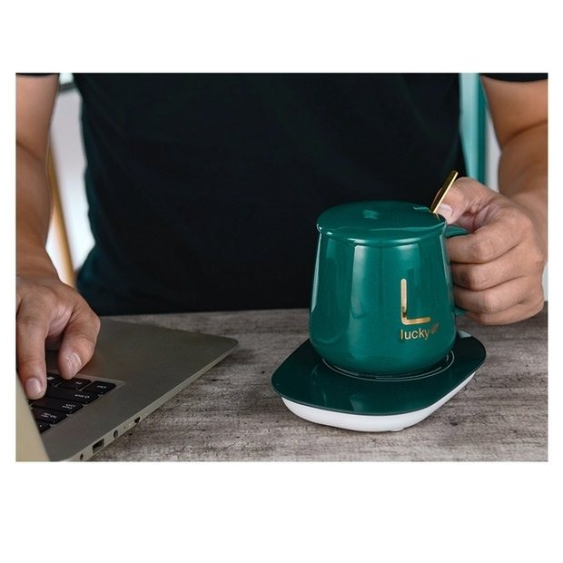 ماگ حرارتی لاکی مدل Temperature Cup به همراه صفحه گرم کن برقی