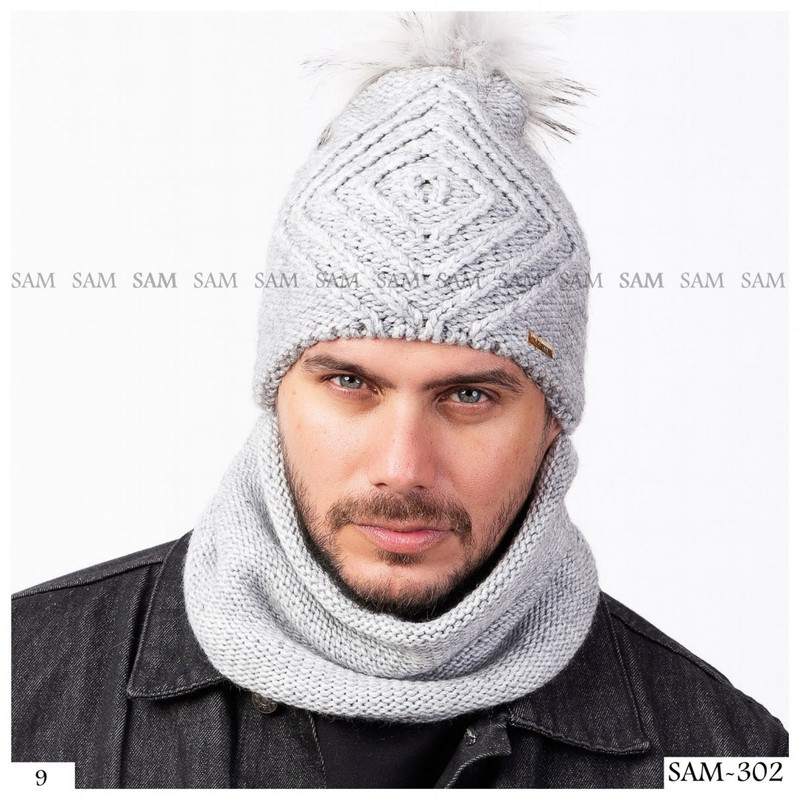 ست کلاه و شال گردن بافتنی مدل sam-302