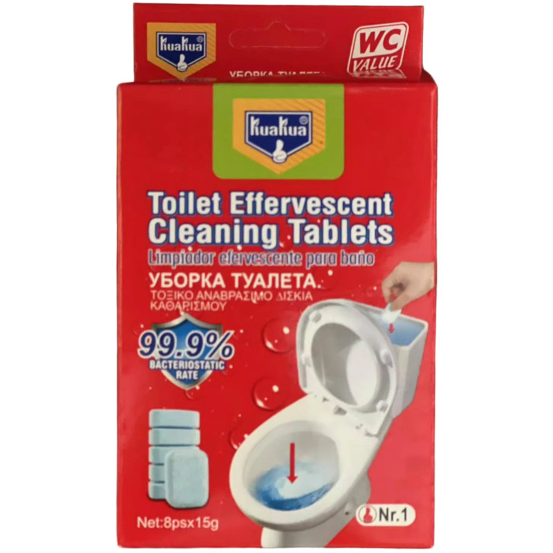 قرص جرمگیر توالت فرنگی کواکوا مدل EFFICIENT CLEANING بسته 8 عددی