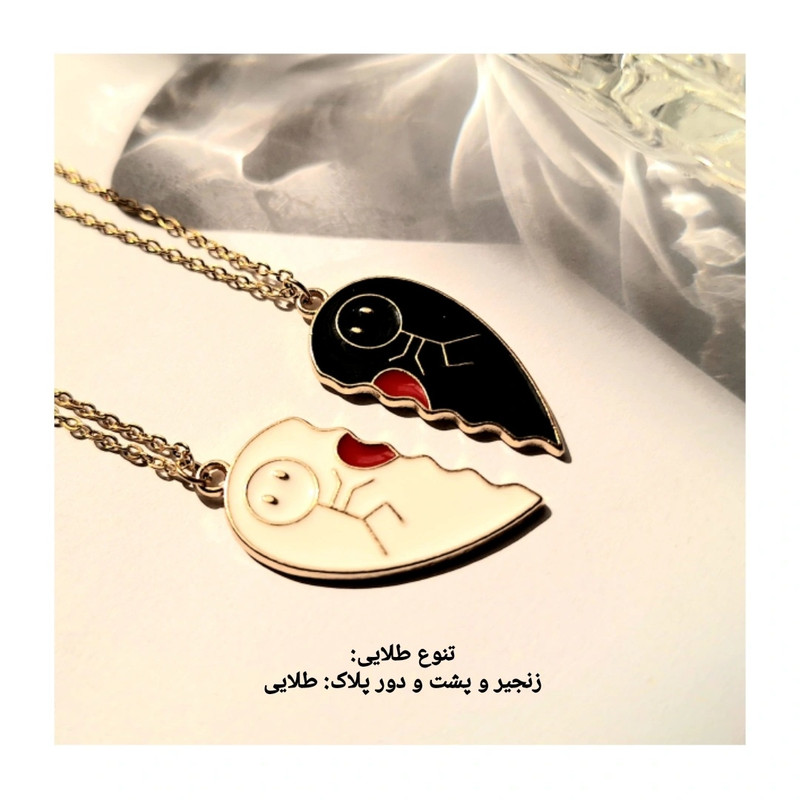 گردنبند دخترانه مدل دوستی قلب مکمل بسته 2 عددی
