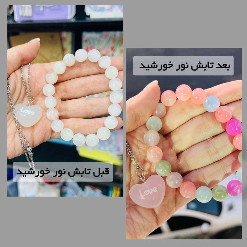 ست هدیه زنانه مدل قلب رنگین تاب خورشیدی همراه جعبه گل رز جاودان