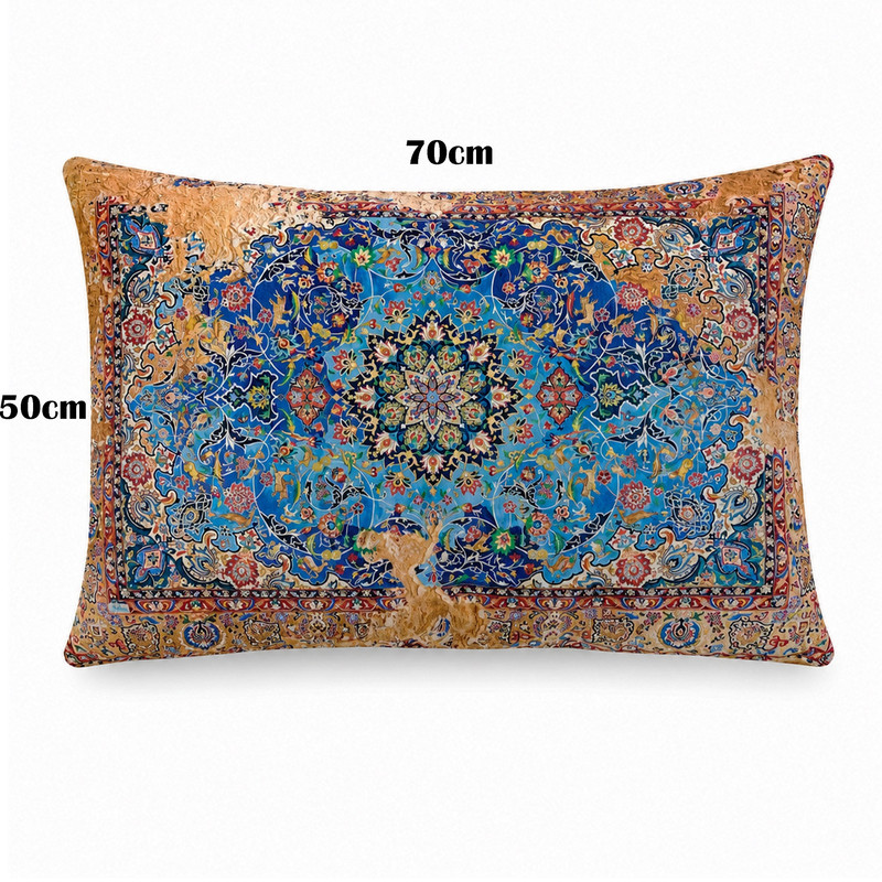 روبالشی مدل مخمل پورشه طرح کتیبه کد ROB-0064 سایز 70*50 سانتی متر بسته دو عددی