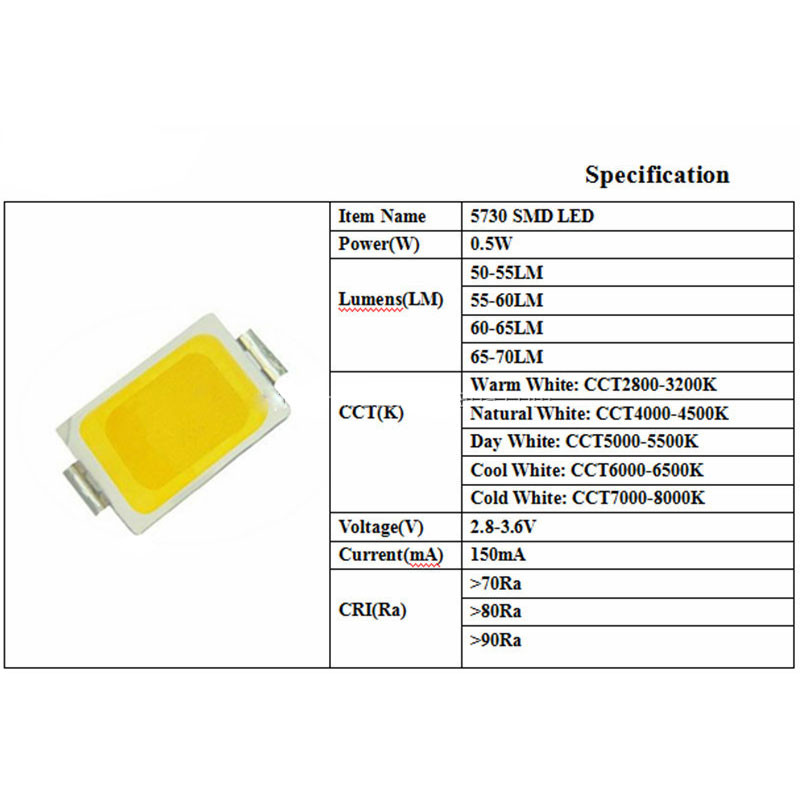 دیود LED مدل 5730S بسته 100 عددی