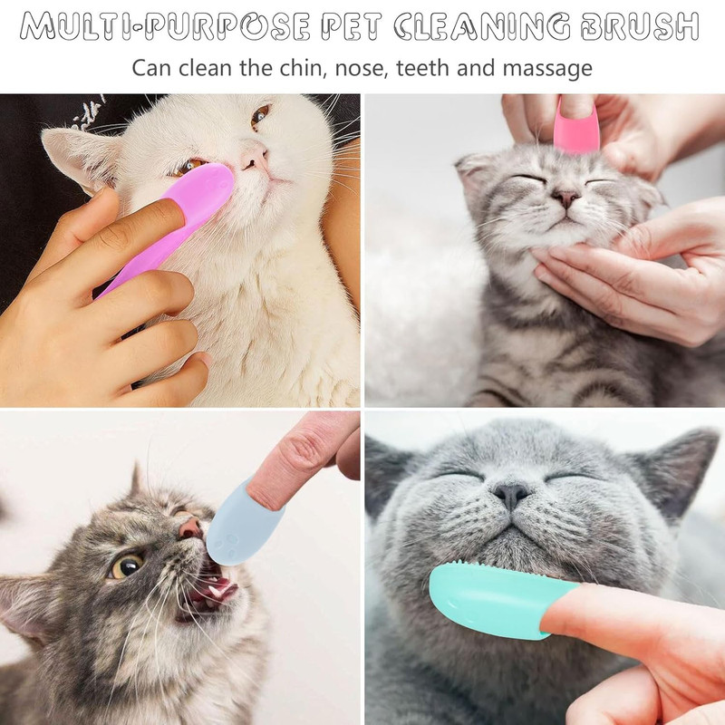 مسواک انگشتی سگ و گربه مدل Soft Brush سیلیکونی بسته 12 عددی