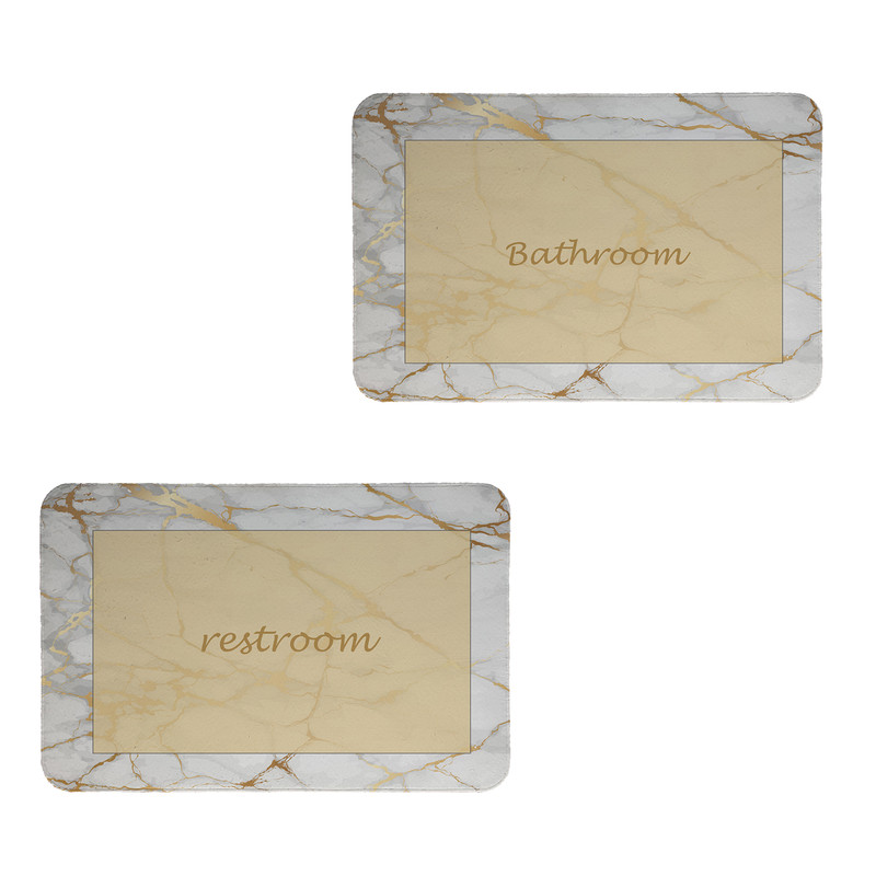 پادری مدل  Restroom & Bathroom کد 8719 سایز 80x50 سانتی متر مجموعه دو عددی
