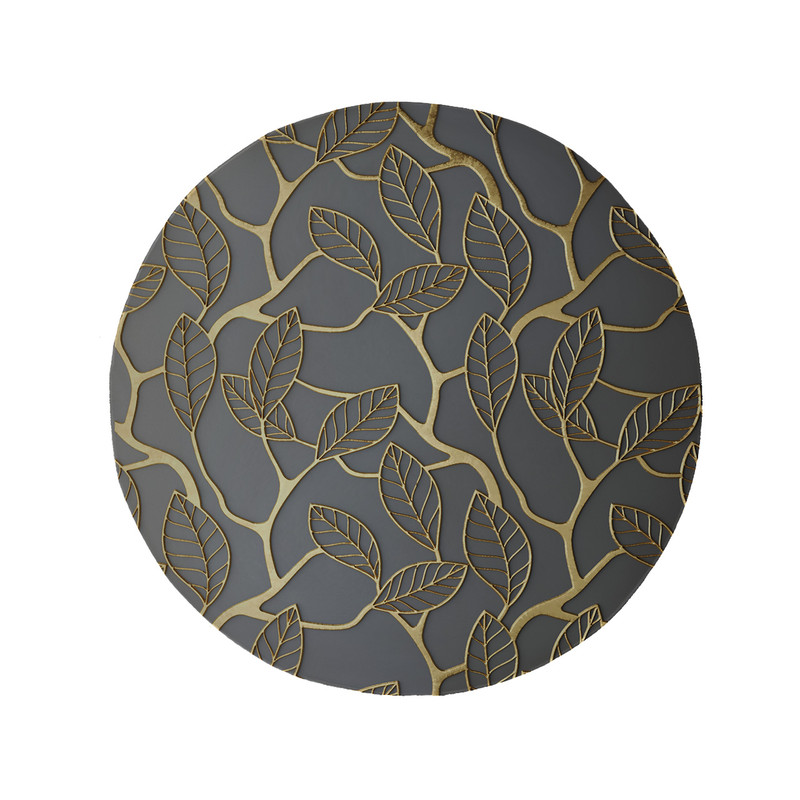 پادری مدل دایره طرح گلبرگ طلائی کد 5933 سایز 90 × 90 سانتی متر