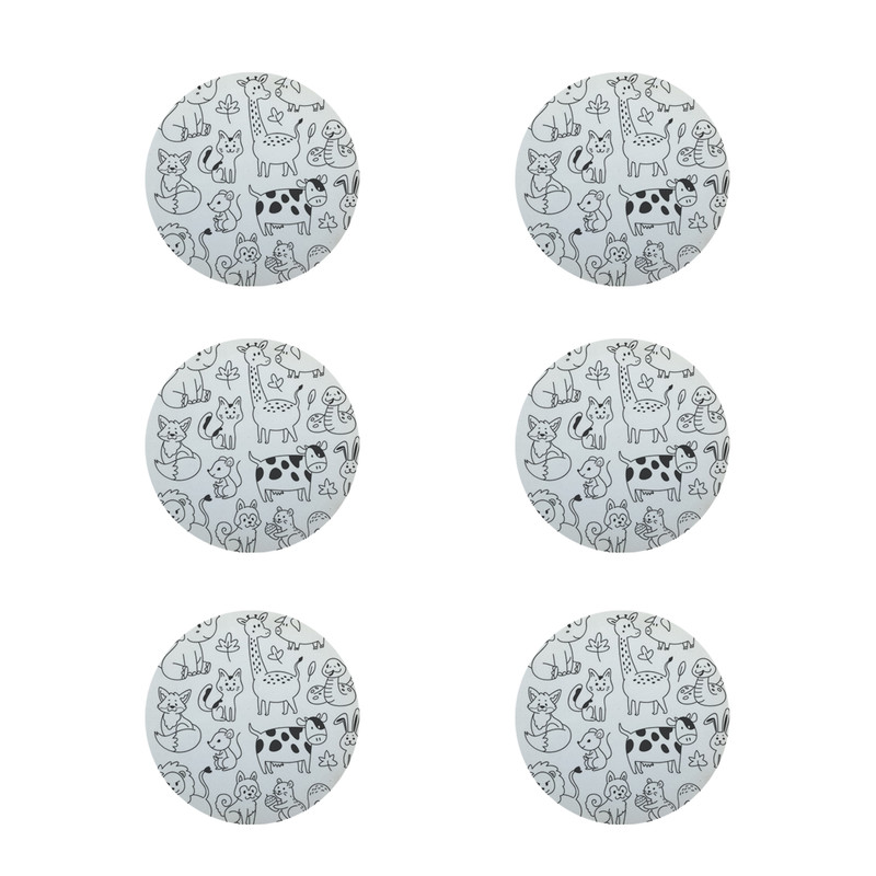 زیر لیوانی طرح حیوانات کد 8128 بسته 6 عددی