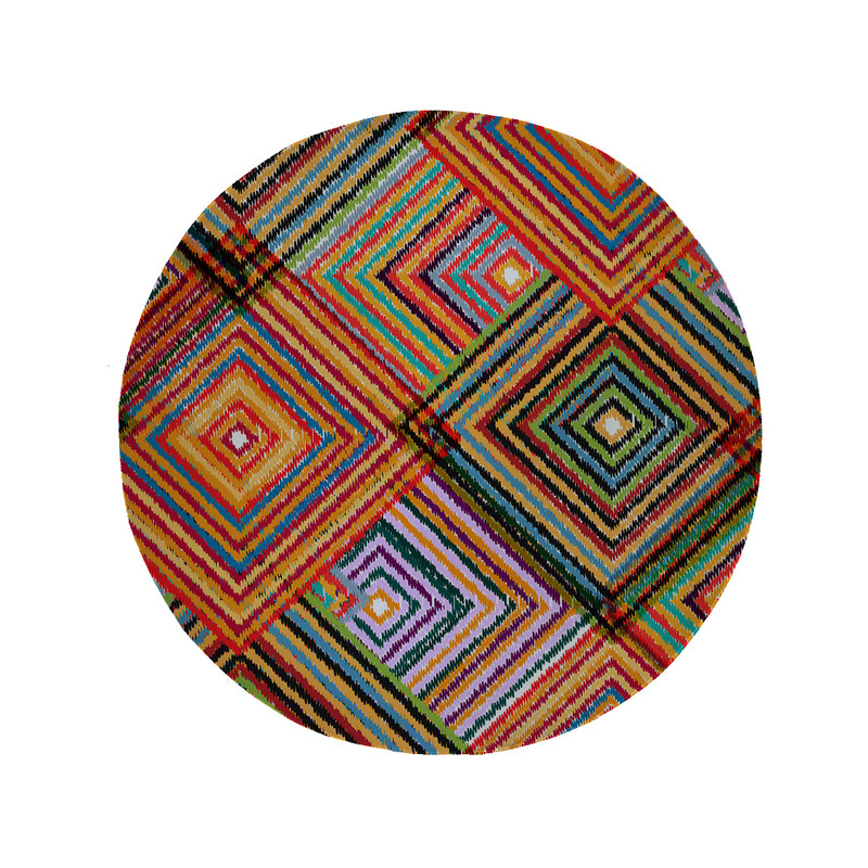پادری مدل دایره طرح لوزی کد 5709 سایز 90 × 90 سانتی متر