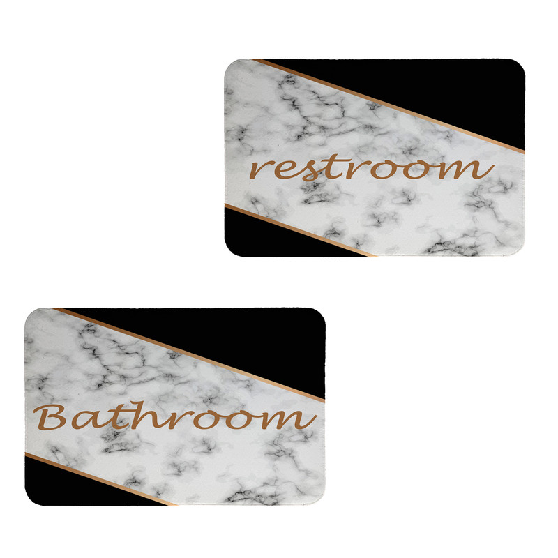 پادری طرح  Restroom & Bathroom کد 8663 سایز 80x50 سانتی متر مجموعه دو عددی