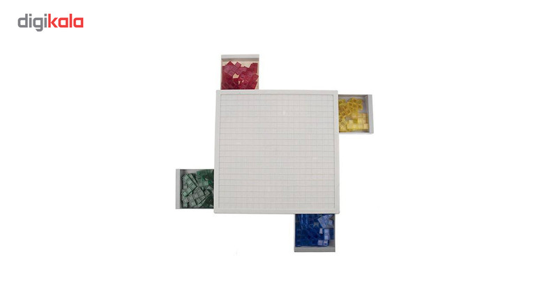 بازی فکری مهرهای مدل BLOKUS با 84 قطعه رنگی، مناسب 2 تا 4 بازیکن در رده سنی کودک تا بزرگسال، با مدت زمان بازی 15 تا 30 دقیقه و تاکتیک ساختوساز، تولید داخل ایران