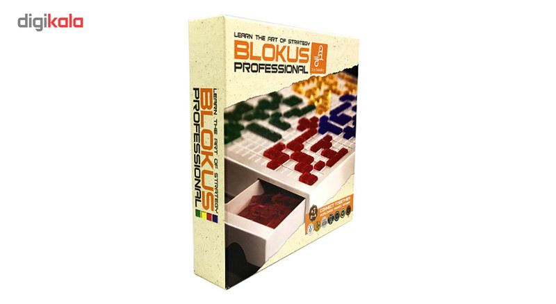 بازی فکری مهرهای مدل BLOKUS با 84 قطعه رنگی، مناسب 2 تا 4 بازیکن در رده سنی کودک تا بزرگسال، با مدت زمان بازی 15 تا 30 دقیقه و تاکتیک ساختوساز، تولید داخل ایران