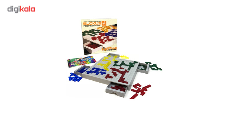 بازی فکری مهرهای مدل BLOKUS با 84 قطعه رنگی، مناسب 2 تا 4 بازیکن در رده سنی کودک تا بزرگسال، با مدت زمان بازی 15 تا 30 دقیقه و تاکتیک ساختوساز، تولید داخل ایران
