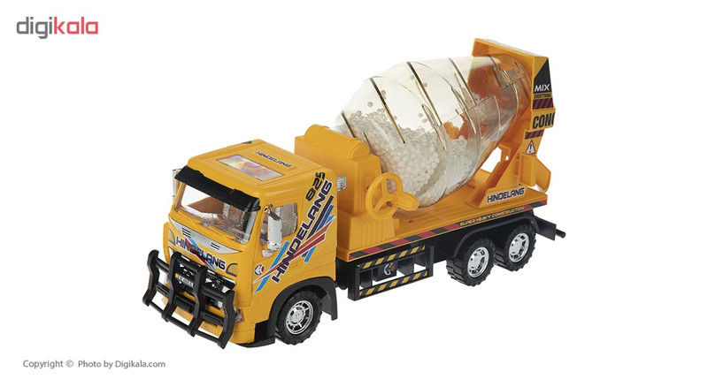 ماشین اسباببازی کامیون مدل میکسر پلاستیکی دورج توی با ابعاد 40×12×20 سانتیمتر و وزن 1105 گرم، دارای 6 چرخ و طراحی مشابه نمونه واقعی