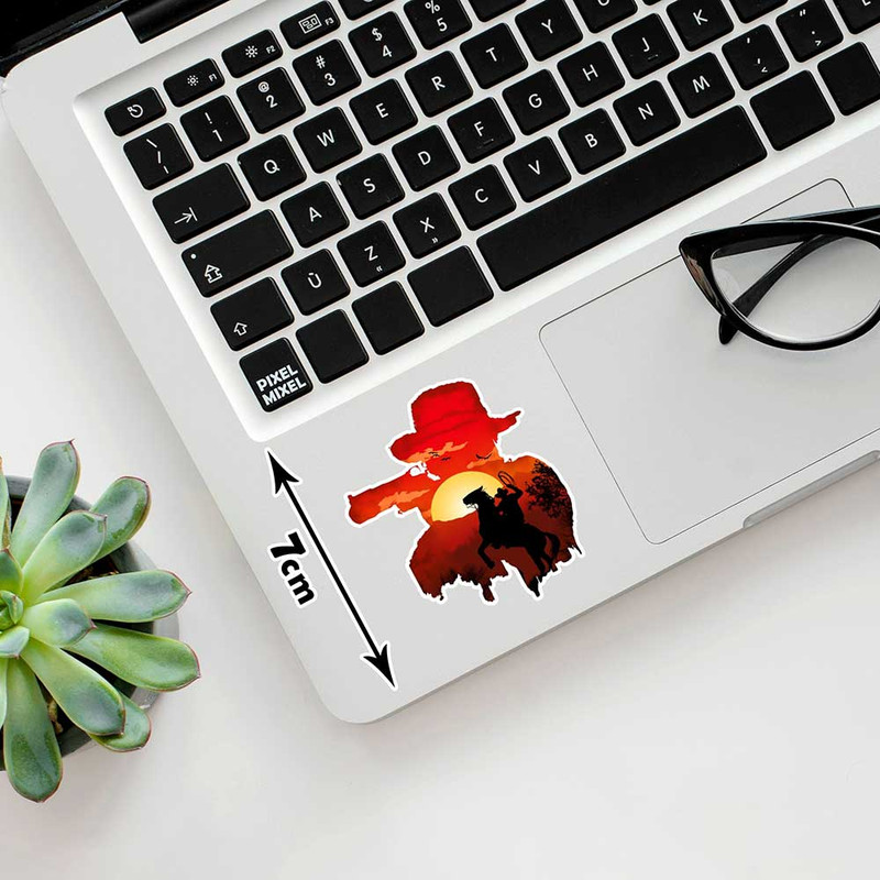 استیکر لپ تاپ پیکسل میکسل مدل بازی red dead مجموعه 4 عددی