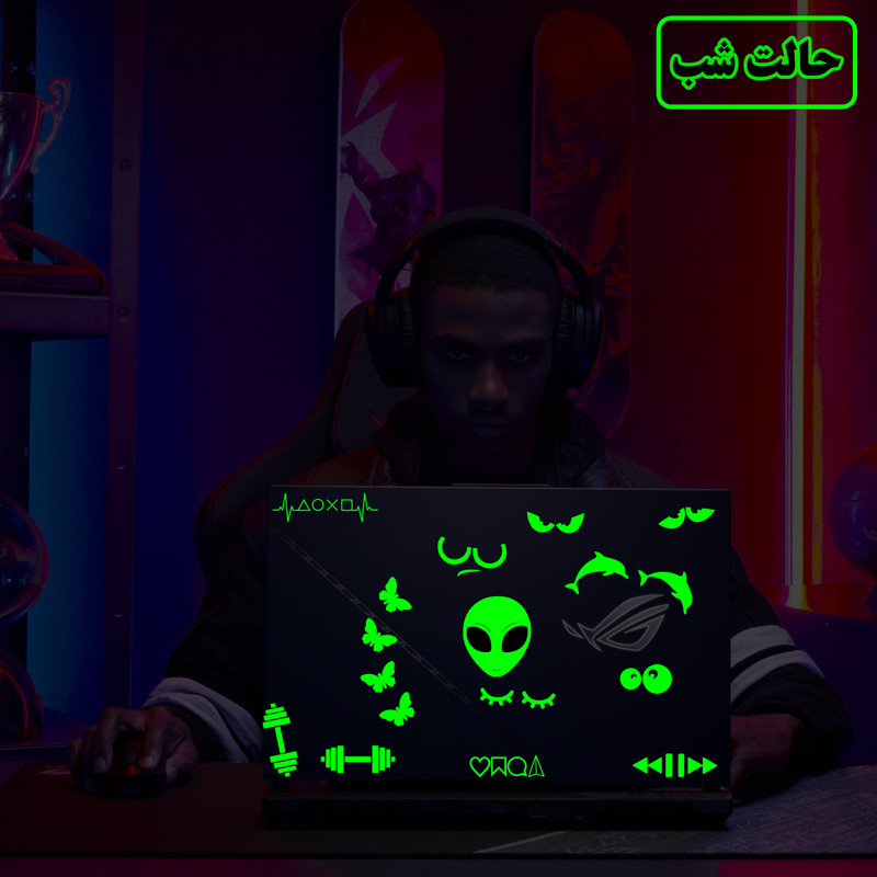 استیکر لپ تاپ مدل شب نما طرح پلک کد CK بسته چهار عددی