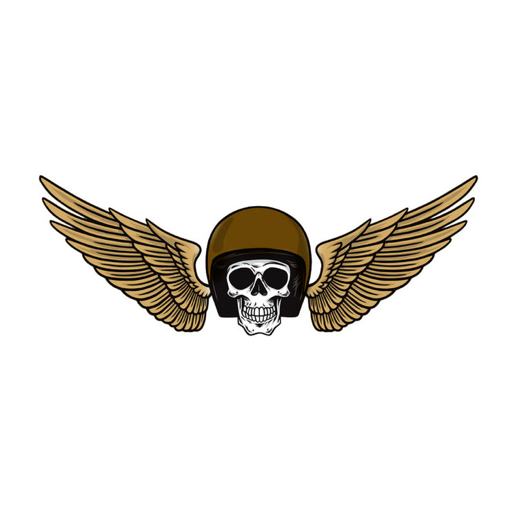 استیکر لپ تاپ طرح Skull Wings کد ۰۱