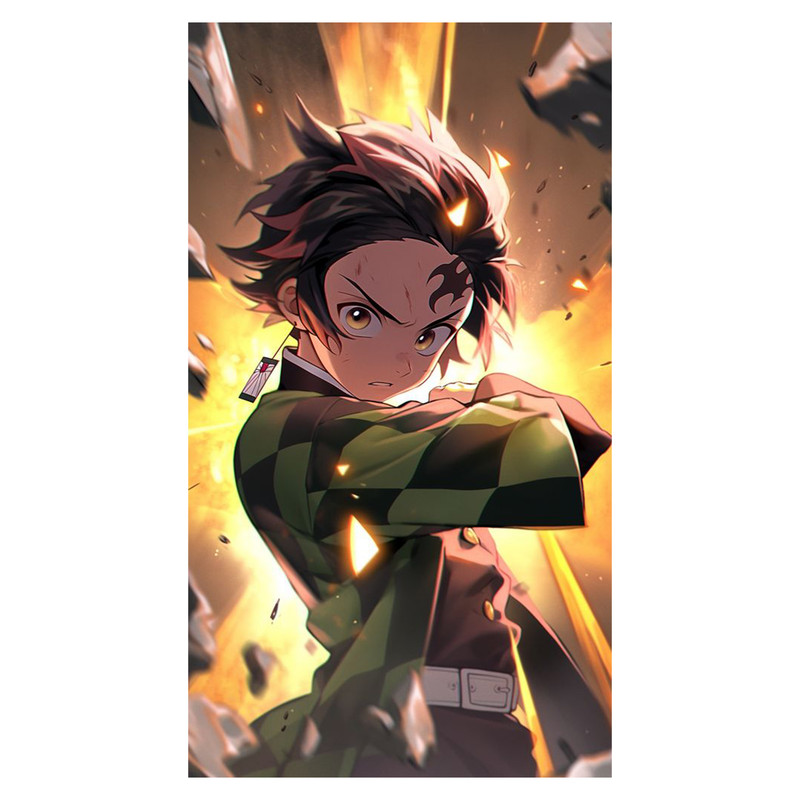 استیکر لپ تاپ و موبایل مدل انیمه طرح شیطان کش کامادو تانجیرو demon slayer kamado tanjiro کد 270