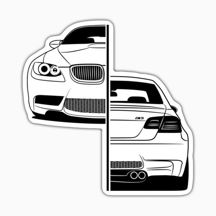 استیکر لپ تاپ و موبایل بووم طرح ماشین مدل BMW E92 کد ZX090