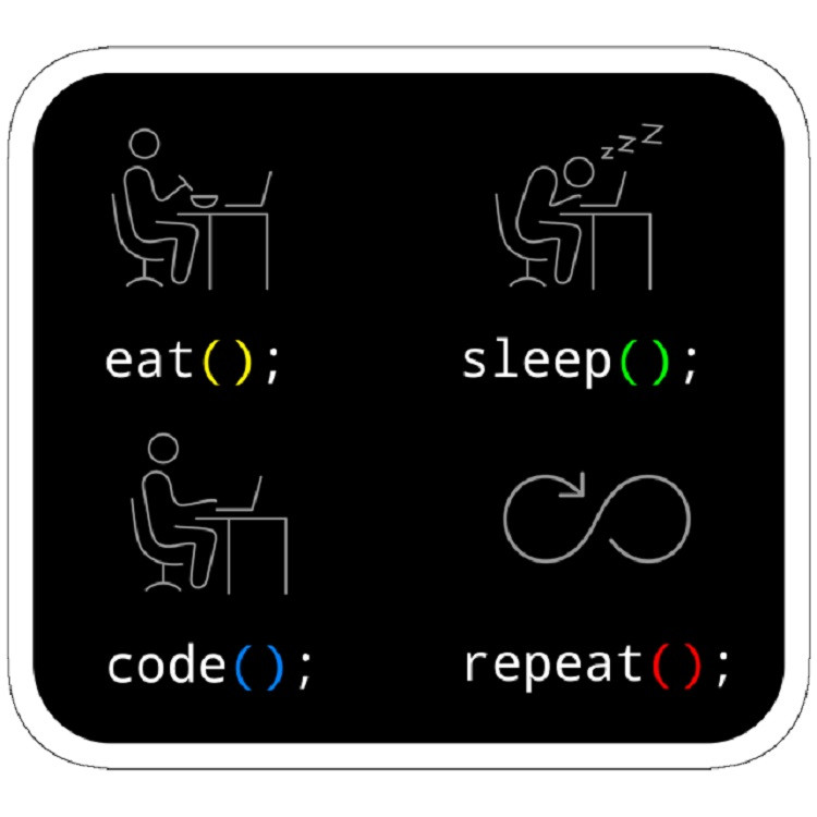 استیکر لپ تاپ مدل Eat Sleep Code Repeat