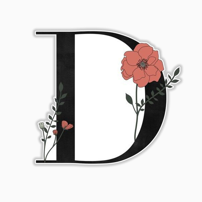 استیکر لپ تاپ و موبایل بووم طرح حروف انگلیسی مدل D کد 06