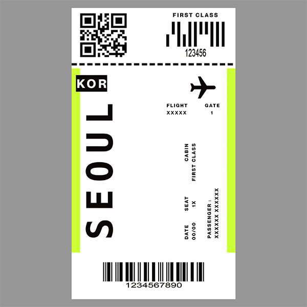 استیکر لپ تاپ مارکت میکس طرح تیکت سئول Seoul ticket کد 1125MMIX