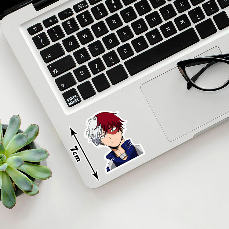 استیکر لپ تاپ پیکسل میکسل مدل انیمه My Hero Academia شوتو تودوروکی
