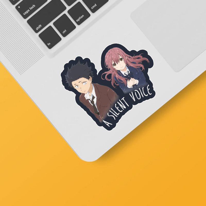استیکر لپ تاپ و موبایل بووم طرح انیمه مدل silent voice کد 146