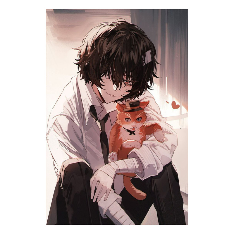 استیکر لپ تاپ و موبایل مدل انیمه طرح سگ‌های ولگرد بانگو اوسامو دازای Bungo Stray Dogs Osamu dazai کد 359