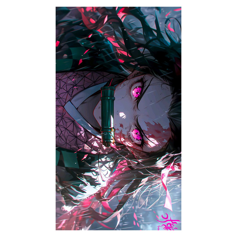 استیکر لپ تاپ و موبایل مدل انیمه طرح شیطان کش نزوکو کامادو demon slayer nezuko kamado کد 204