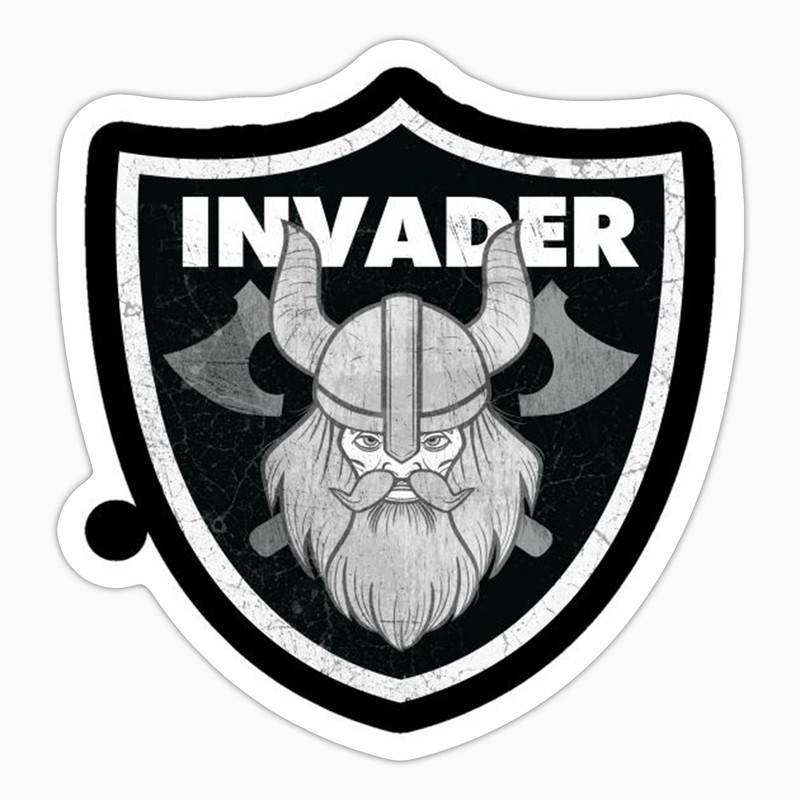 استیکر لپ تاپ و موبایل بووم طرح سریال Vikings مدل Invader کد LB82