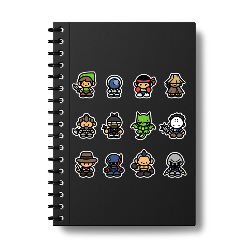 استیکر لپ تاپ و موبایل بووم طرح بازی کامپیوتری مدل Game Character کد MA21 مجموعه 12 عددی