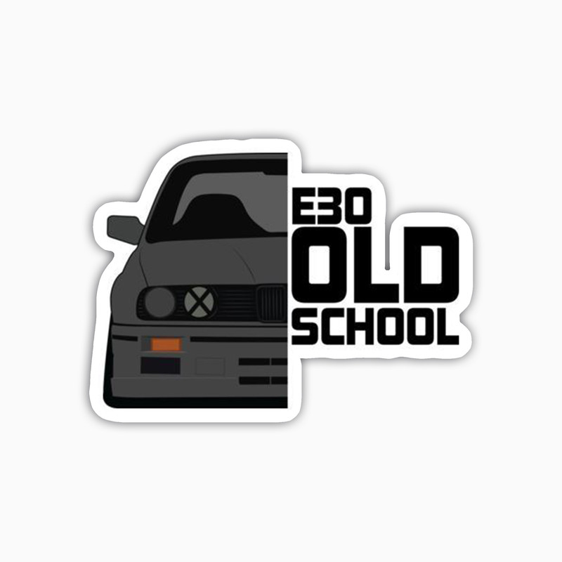 استیکر لپ تاپ بووم طرح ماشین مدل BMW E30 Old School کد JC48