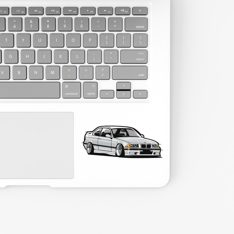 استیکر لپ تاپ و موبایل بووم طرح ماشین مدل BMW کد ZX037