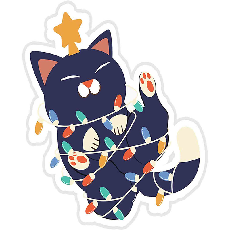 استیکر لپ تاپ طرح Christmas Kitty  کد ST331