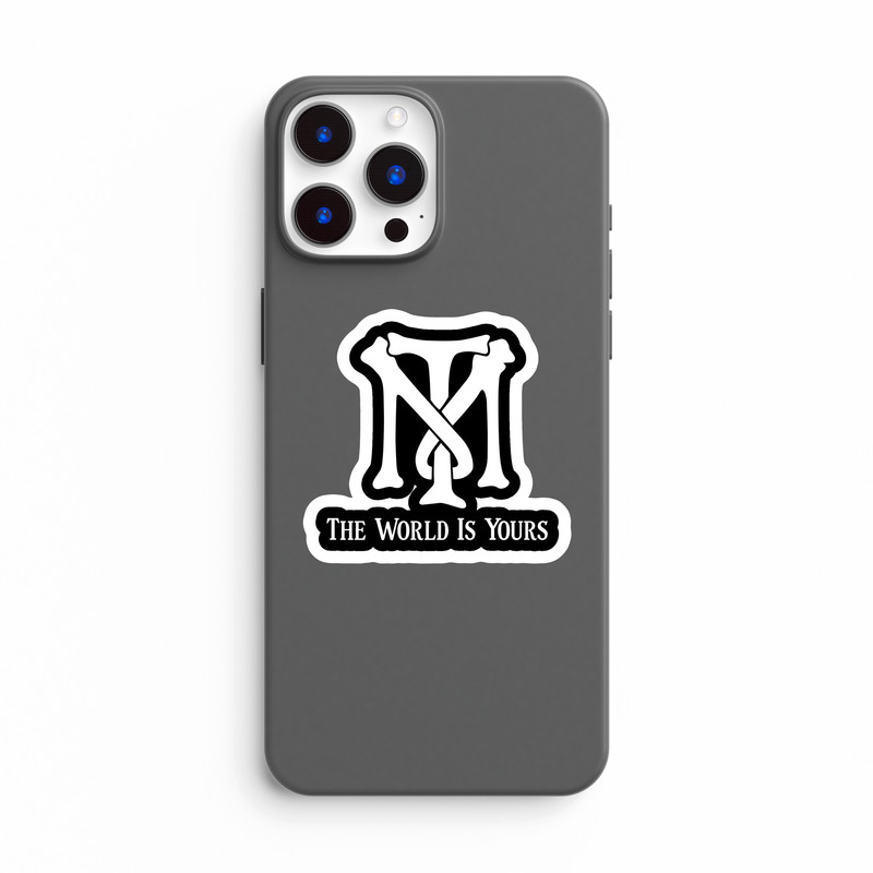استیکر لپ تاپ بووم طرح نوشته مدل The World is Yours کد KT54