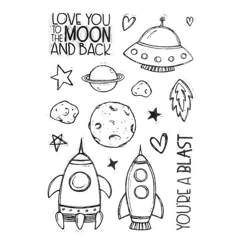 استیکر طرح to the moon مجموعه 17 عددی