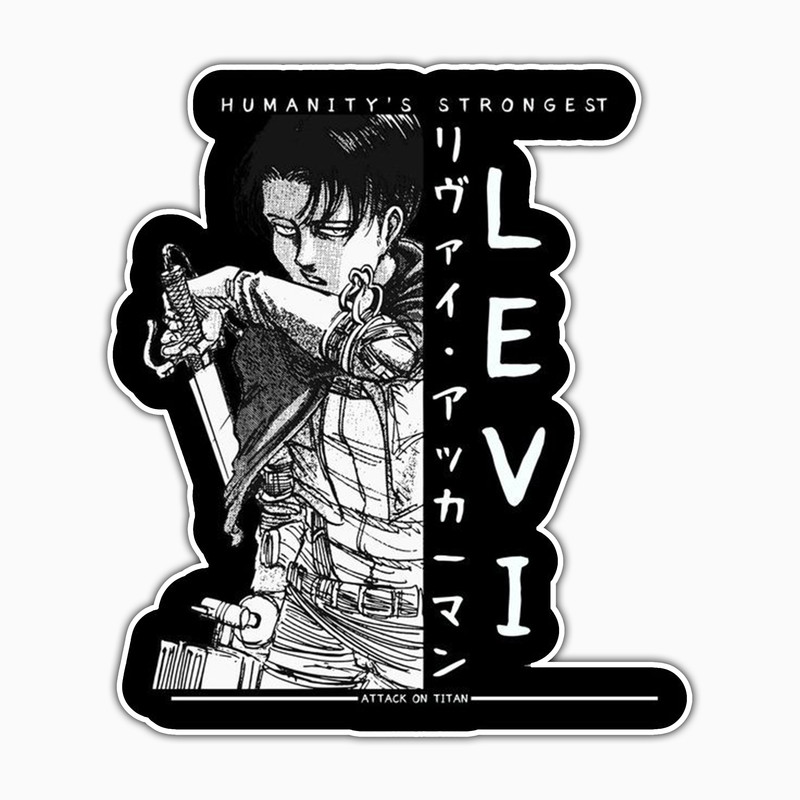 استیکر لپ تاپ و موبایل بووم طرح انیمه Attack On Titan مدل Levi کد MD52
